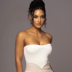 JLUXLABEL Ivory Knit Bustier